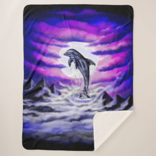 Couverture Sherpa Dauphin clair de lune