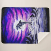 Couverture Sherpa Dauphin clair de lune (Devant (Horizontal))