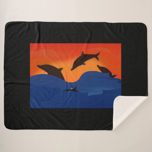 Couverture Sherpa Dauphins (Devant (Horizontal))