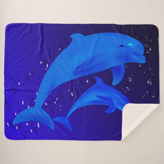 Couverture Sherpa Dauphins (Devant (Horizontal))