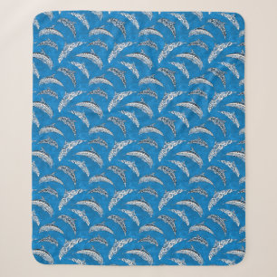 Couverture Sherpa Dauphins tribaux de l'océan bleu hawaïen