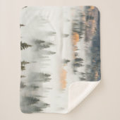 Couverture Sherpa Dawn Ground Fog Covers Mountain Forest (Devant)