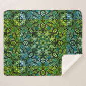 Couverture Sherpa De Beaux Verts Et Blues Mandala (Devant (Horizontal))