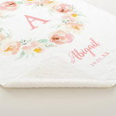 Couverture Sherpa de couronnes florales roses pers (3/4)