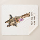 Couverture Sherpa de girafe amusante (Devant (Horizontal))