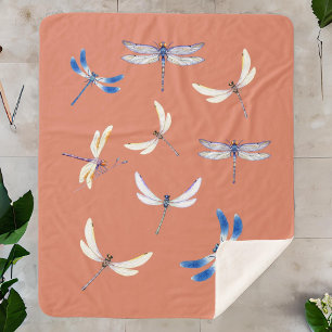 Couverture Sherpa De magnifiques libellules en vol sur Terra Cotta