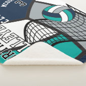 Couverture Sherpa 🏐 de volley-ball en bleu, Turquoise, gris et blan (3/4)