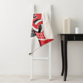 Couverture Sherpa 🏐 de volley-ball en noir, rouge et blanc (En situation)