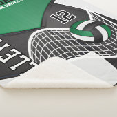 Couverture Sherpa 🏐 de volley-ball en noir, vert et blanc (3/4)