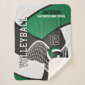 Couverture Sherpa 🏐 de volley-ball en noir, vert et blanc (Devant)