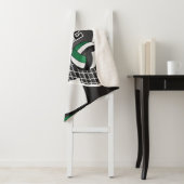 Couverture Sherpa 🏐 de volley-ball en noir, vert et blanc (En situation)