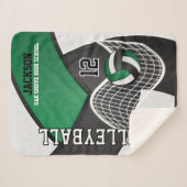 Couverture Sherpa 🏐 de volley-ball en noir, vert et blanc (Devant (Horizontal))