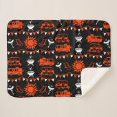 Couverture Sherpa Décor camping Caravan (Devant (Horizontal))