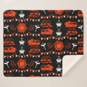 Couverture Sherpa Décor camping Caravan (Devant (Horizontal))