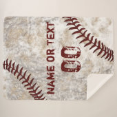 Couverture Sherpa Décor cool de baseball pour salle de garçons, Base (Devant (Horizontal))