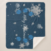 Couverture Sherpa Décor de Noël bleu Sherpa Blanket (Devant)