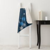 Couverture Sherpa Décor de Noël bleu Sherpa Blanket (En situation)