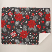 Couverture Sherpa Décor de Noël Design motif (Devant (Horizontal))