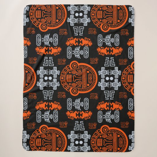 Couverture Sherpa Décor intérieur inca Aztec (Devant)