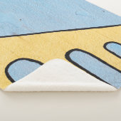 Couverture Sherpa Décor jaune et bleu (3/4)