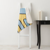 Couverture Sherpa Décor jaune et bleu (En situation)