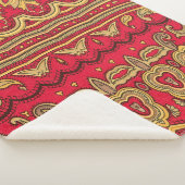 Couverture Sherpa Décor oriental closeup. (3/4)