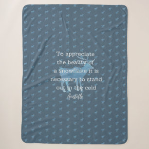 Couverture Sherpa Décor pour la maison avec citation d'Aristote pour