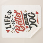 Couverture Sherpa Décoration murale pour amateur de chiens - La vie  (Devant (Horizontal))