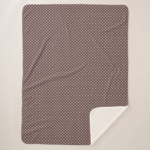 Couverture Sherpa Décoration Rétro Cosy à Points noirs Ivoire Marron