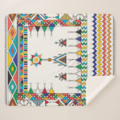 Couverture Sherpa Decorative geometric repeating pattern inspired by (Devant (Horizontal))