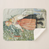 Couverture Sherpa Décorer l'arbre de Noël - Carl Larsson (Devant (Horizontal))