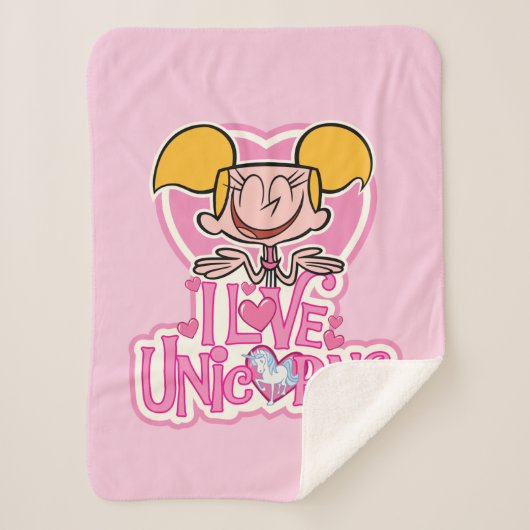Couverture Sherpa Dee Dee - I Love Unicorns (Devant)