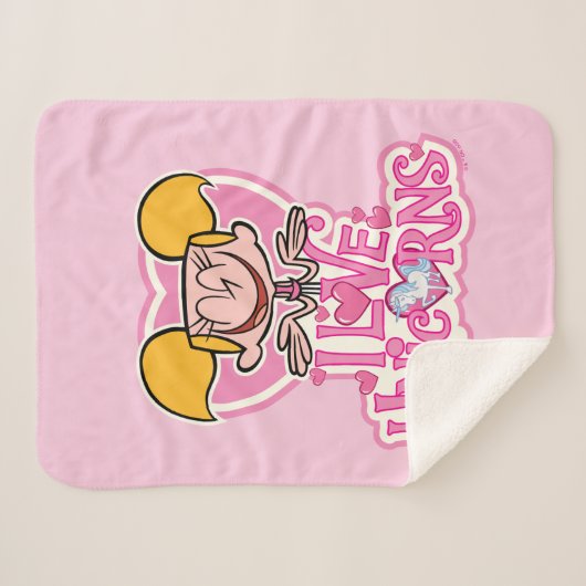 Couverture Sherpa Dee Dee - I Love Unicorns (Devant (Horizontal))