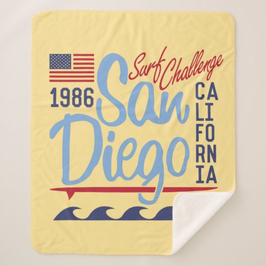 Couverture Sherpa Défi 1986 de surf de San Diego (Devant)