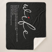 Couverture Sherpa Définition de femme amour coeur élégant Script (Devant)