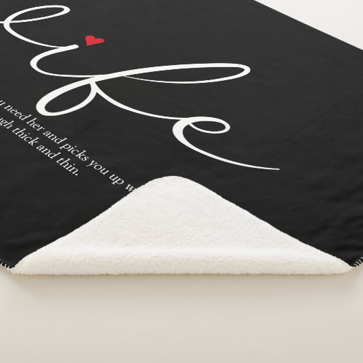 Couverture Sherpa Définition de femme amour coeur élégant Script (3/4)