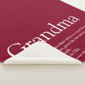 Couverture Sherpa Définition de grand-mère, bordeaux moderne et amus (3/4)