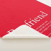 Couverture Sherpa Définition de petit ami disant Moderne Rouge (3/4)