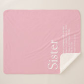 Couverture Sherpa Définition de sœur cool rose girly amusante (Devant (Horizontal))