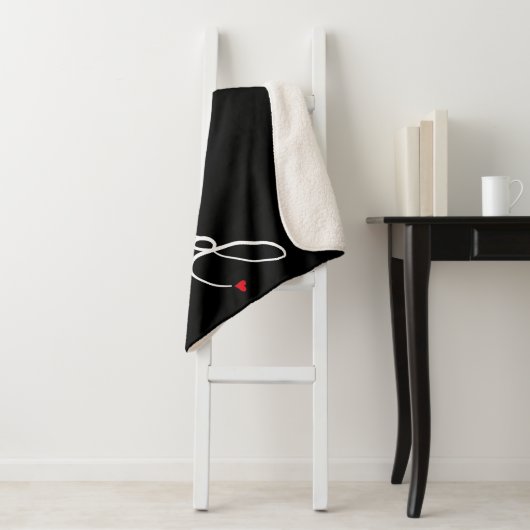 Couverture Sherpa Définition du mari Love Heart Élégant Script (En situation)