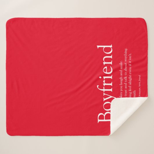 Couverture Sherpa Définition du petit ami Dire rouge moderne (Devant (Horizontal))