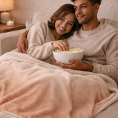 Couverture Sherpa Dégradé Ciel Taupe Rosé