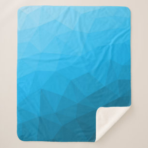 Couverture Sherpa Dégradé de cyan bleu motif en maille géométrique T