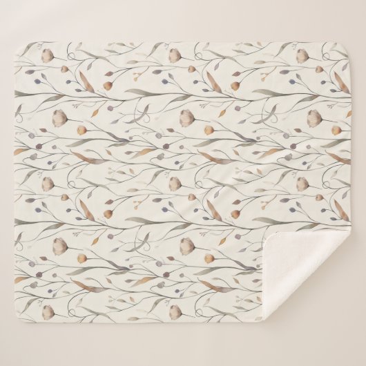 Couverture Sherpa Delicate Wildflowers  (Devant (Horizontal))