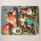 Couverture Sherpa "Délice de Fantaisie Champignon" (Devant (Horizontal))
