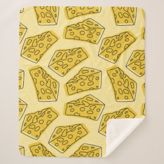 Couverture Sherpa delicious cheese seamless pattern isolated in yell