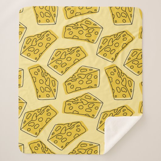 Couverture Sherpa delicious cheese seamless pattern isolated in yell (Devant)