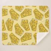 Couverture Sherpa delicious cheese seamless pattern isolated in yell (Devant (Horizontal))