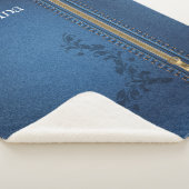 Couverture Sherpa Denim aux Jeans peints à la floraison (3/4)