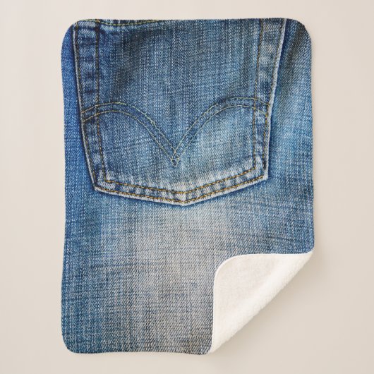 Couverture Sherpa denim bleu (Devant)
